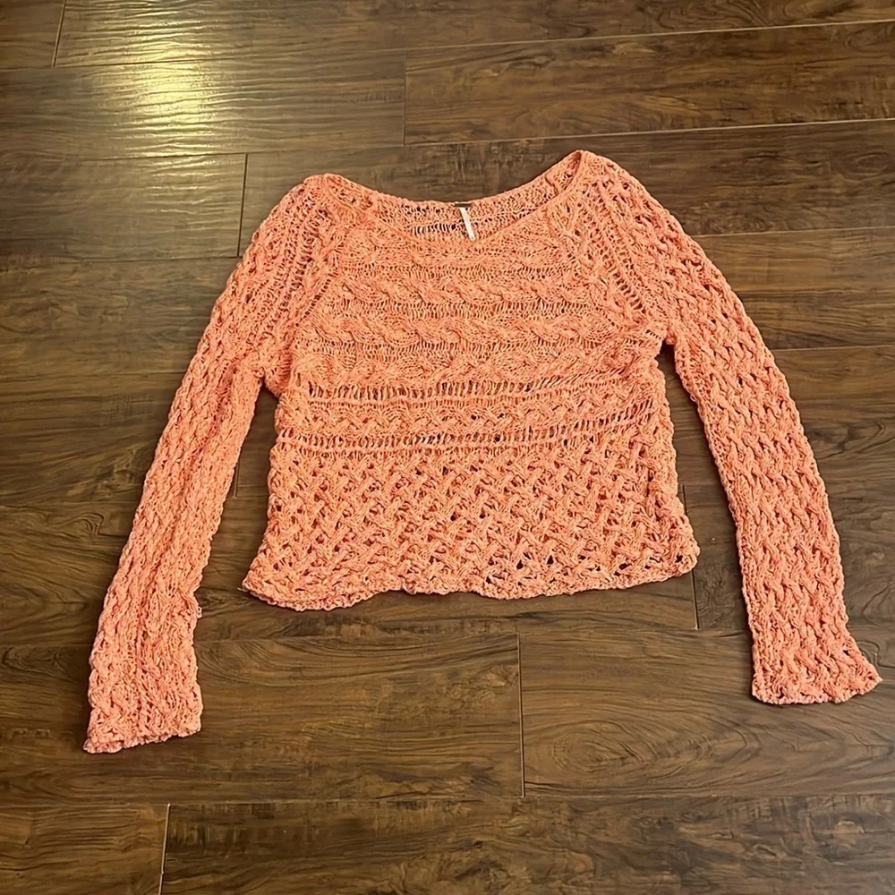 Free People Crashing Waves Cotton Pullover, sz Medium